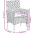 vidaXL 3 Piece Garden Dining Set Poly Rattan Grey - Image 7