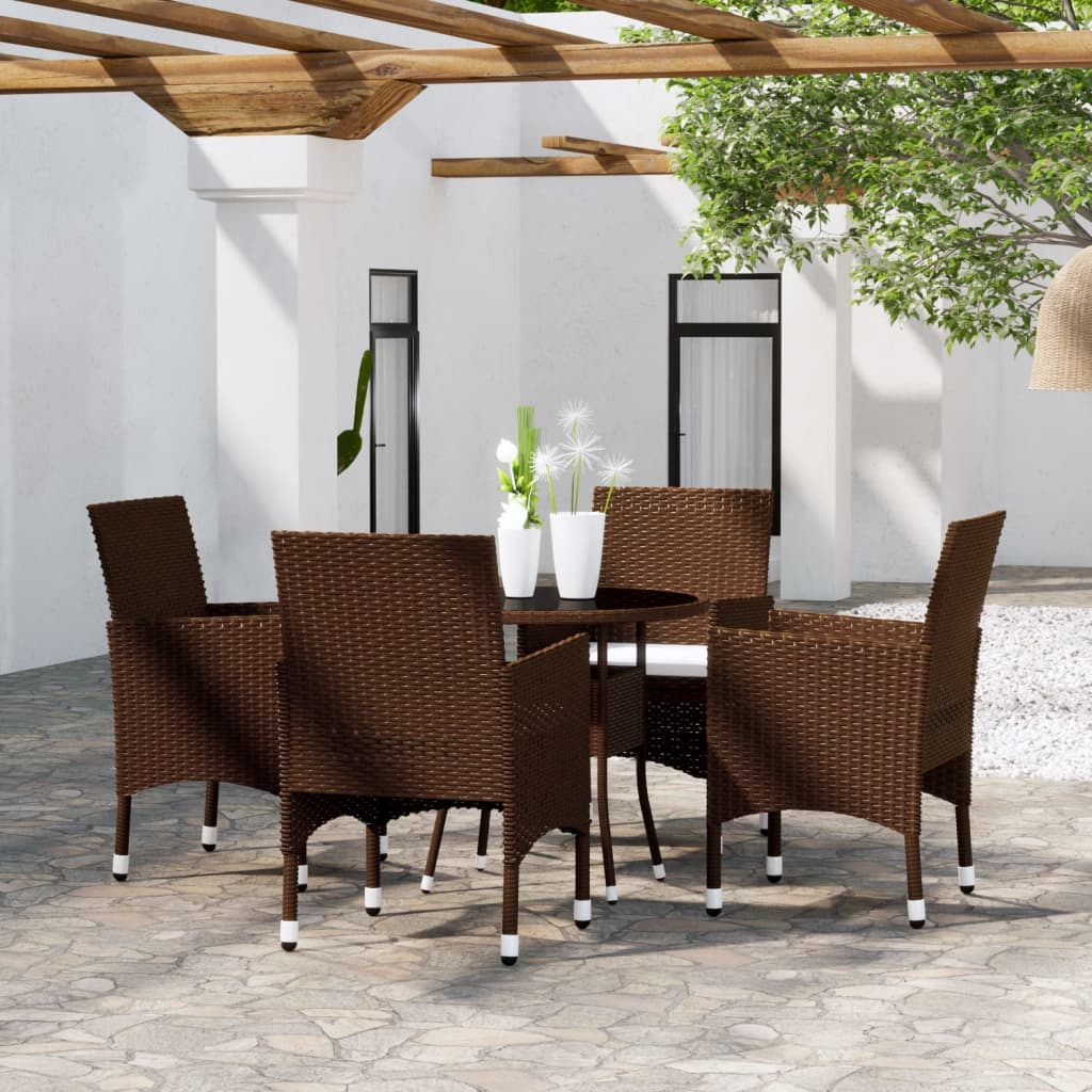 8720286203385_m_en_hd_1 vidaXL 5 Piece Garden Dining Set Poly Rattan Brown - Image 1