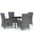 vidaXL 5 Piece Garden Dining Set Poly Rattan Grey - Image 2