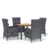 vidaXL 5 Piece Garden Dining Set Poly Rattan Grey - Image 2
