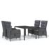 vidaXL 5 Piece Garden Dining Set Poly Rattan Grey - Image 2