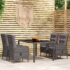 vidaXL 5 Piece Garden Dining Set Poly Rattan Grey
