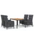 vidaXL 5 Piece Garden Dining Set Poly Rattan Grey - Image 2