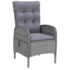 vidaXL 5 Piece Garden Dining Set Poly Rattan Grey - Image 3