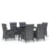vidaXL 7 Piece Garden Dining Set Poly Rattan Grey - Image 2