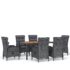 vidaXL 7 Piece Garden Dining Set Poly Rattan Grey - Image 2