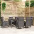 vidaXL 7 Piece Garden Dining Set Poly Rattan Grey