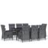 vidaXL 9 Piece Garden Dining Set Poly Rattan Grey - Image 2