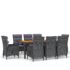 vidaXL 9 Piece Garden Dining Set Poly Rattan Grey - Image 2