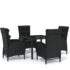 vidaXL 5 Piece Garden Dining Set Poly Rattan Black - Image 2