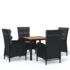 vidaXL 5 Piece Garden Dining Set Poly Rattan Black - Image 2