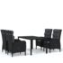 vidaXL 5 Piece Garden Dining Set Poly Rattan Black - Image 2