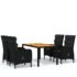vidaXL 5 Piece Garden Dining Set Poly Rattan Black - Image 2