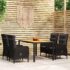 vidaXL 5 Piece Garden Dining Set Poly Rattan Black