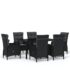 vidaXL 7 Piece Garden Dining Set Poly Rattan Black - Image 2