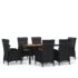 vidaXL 7 Piece Garden Dining Set Poly Rattan Black - Image 2