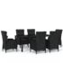 vidaXL 7 Piece Garden Dining Set Poly Rattan Black - Image 2