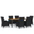 vidaXL 7 Piece Garden Dining Set Poly Rattan Black - Image 2