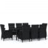 vidaXL 9 Piece Garden Dining Set Poly Rattan Black - Image 2