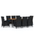 vidaXL 9 Piece Garden Dining Set Poly Rattan Black - Image 2