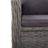 vidaXL 3 Piece Garden Bistro Set Poly Rattan and Glass Grey - Image 11
