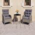 vidaXL 3 Piece Garden Bistro Set Poly Rattan and Glass Grey