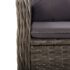 vidaXL 3 Piece Garden Bistro Set Poly Rattan Grey - Image 7