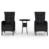 vidaXL 3 Piece Garden Bistro Set Poly Rattan Black - Image 2