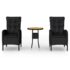 vidaXL 3 Piece Garden Bistro Set Poly Rattan Black - Image 2