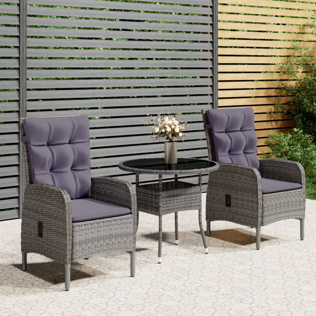 8720286203934_m_en_hd_1 vidaXL 3 Piece Garden Bistro Set Poly Rattan Grey - Image 1