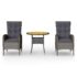 vidaXL 3 Piece Garden Bistro Set Poly Rattan Grey - Image 2