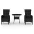 vidaXL 3 Piece Garden Bistro Set Poly Rattan Black - Image 2