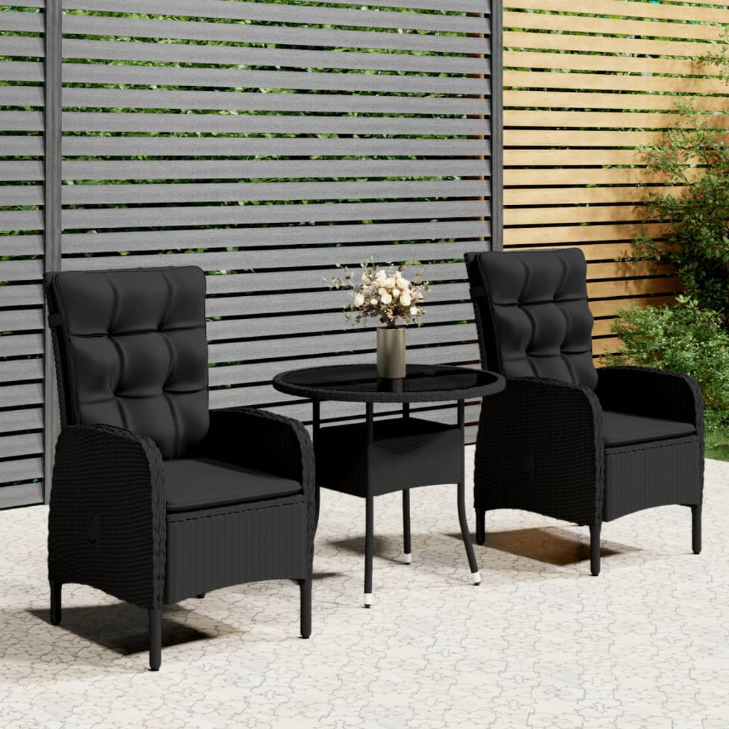 8720286203958_m_en_hd_1 vidaXL 3 Piece Garden Bistro Set Poly Rattan Black - Image 1