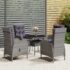 vidaXL 5 Piece Garden Bistro Set Poly Rattan Grey