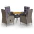 vidaXL 5 Piece Garden Bistro Set Poly Rattan Grey - Image 2