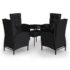 vidaXL 5 Piece Garden Bistro Set Poly Rattan Black - Image 2