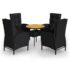 vidaXL 5 Piece Garden Bistro Set Poly Rattan Black - Image 2