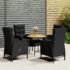 vidaXL 5 Piece Garden Bistro Set Poly Rattan Black