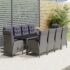 vidaXL 11 Piece Garden Dining Set Poly Rattan Grey
