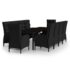 vidaXL 11 Piece Garden Dining Set Poly Rattan Black - Image 2