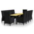 vidaXL 11 Piece Garden Dining Set Poly Rattan Black - Image 2