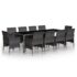 vidaXL 11 Piece Garden Dining Set Poly Rattan Grey - Image 2