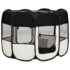 vidaXL Foldable Dog Playpen with Carrying Bag Black 90x90x58 cm - Image 5