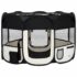 vidaXL Foldable Dog Playpen with Carrying Bag Black 110x110x58 cm - Image 2