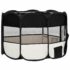 vidaXL Foldable Dog Playpen with Carrying Bag Black 110x110x58 cm - Image 4