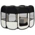 vidaXL Foldable Dog Playpen with Carrying Bag Black 110x110x58 cm - Image 5