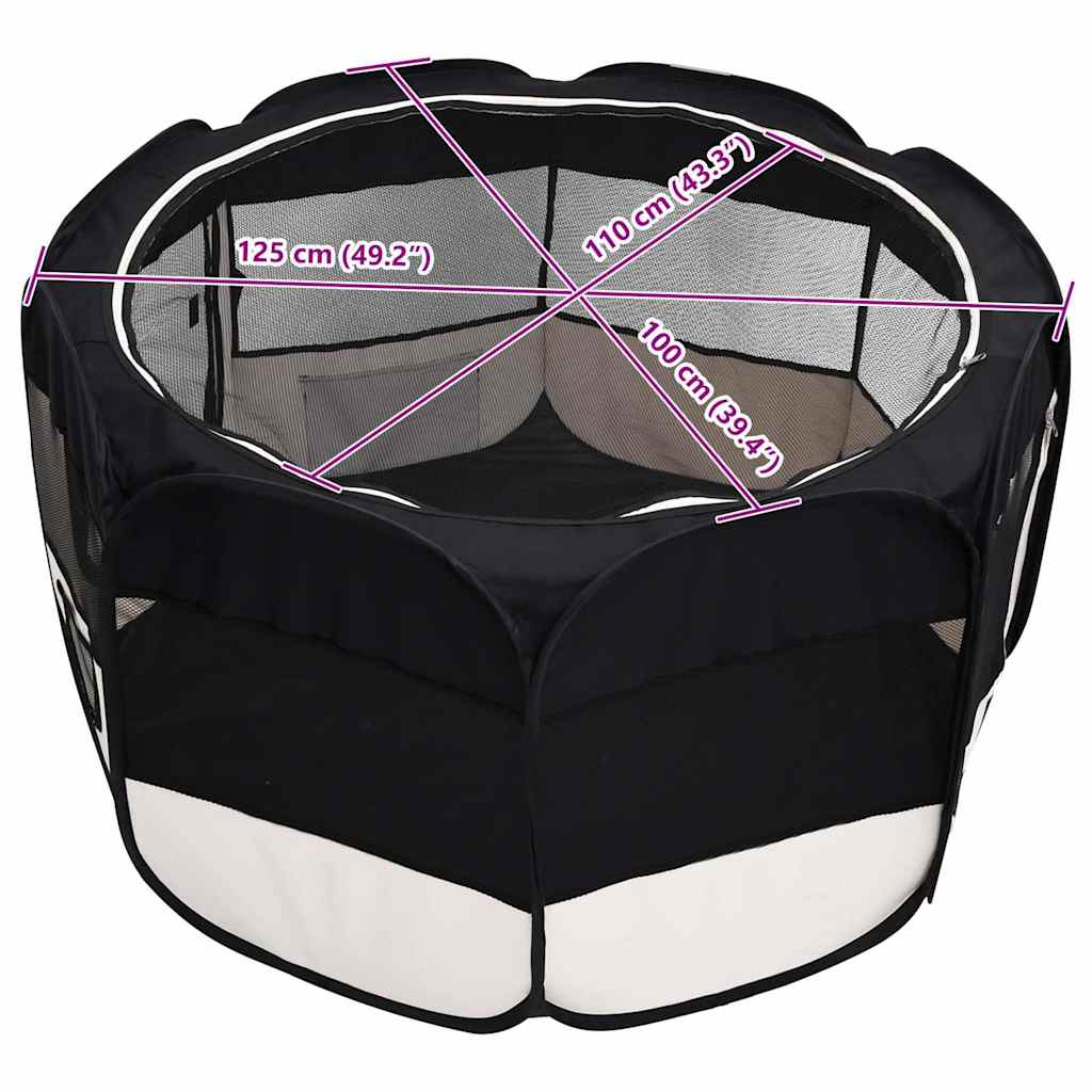 8720286204849_g_en_hd_11 vidaXL Foldable Dog Playpen with Carrying Bag Black 125x125x61 cm - Image 13