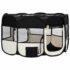 vidaXL Foldable Dog Playpen with Carrying Bag Black 145x145x61 cm - Image 3