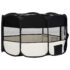 vidaXL Foldable Dog Playpen with Carrying Bag Black 145x145x61 cm - Image 4
