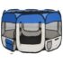 vidaXL Foldable Dog Playpen with Carrying Bag Blue 90x90x58 cm - Image 2